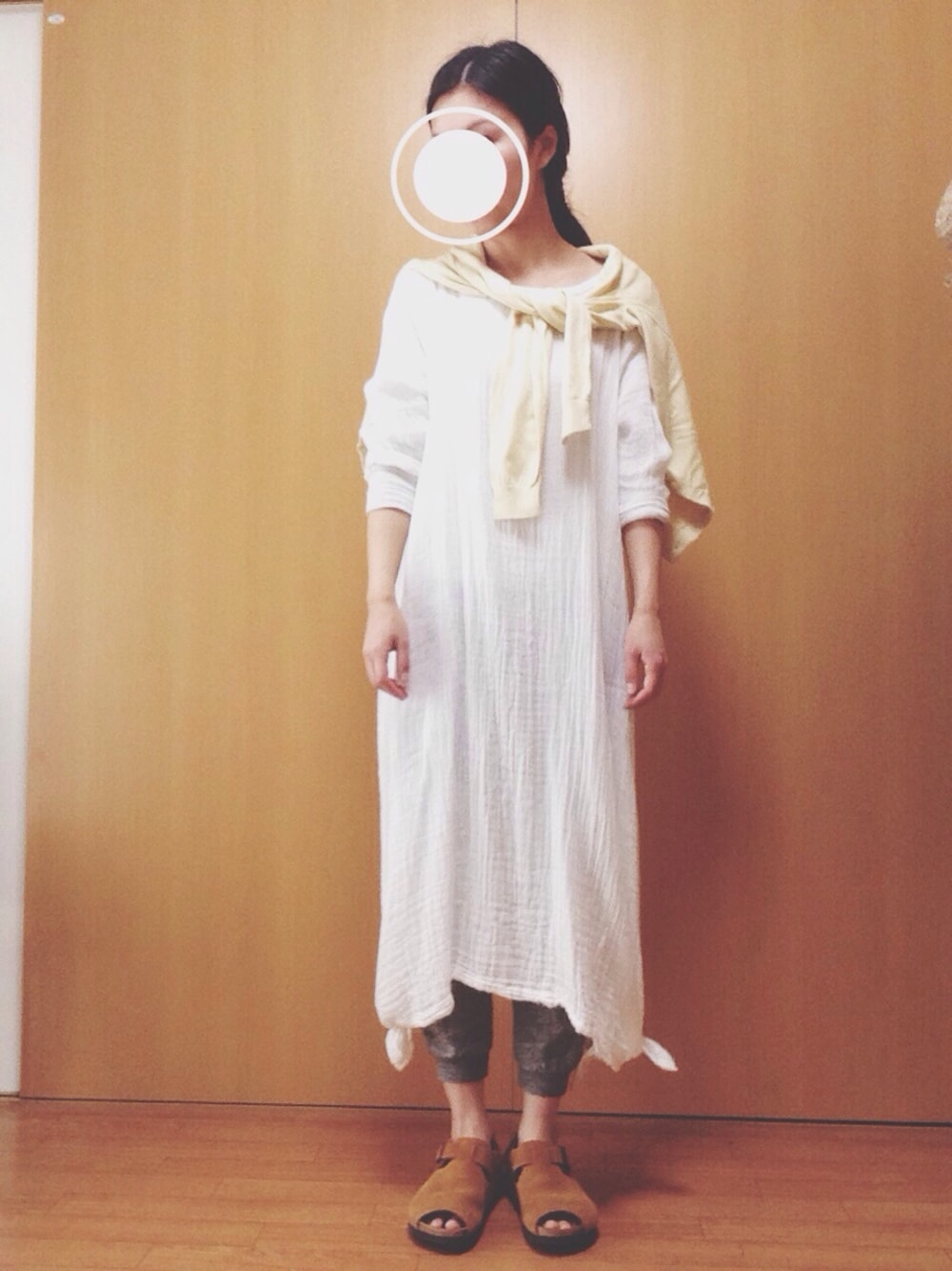 「プロデューサー巻き、白、ハンドメイド、ヴィンテージワンピース」｜「アイテム（その他、その他）」を使った、Hamama.さん（レディース・162cm）の春コーディネートの1枚目の写真
