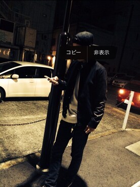 「VOLCOM（ボルコム）のRISER（デニムパンツ、ブラック系）」を使った、UCさん（メンズ・176cm）の秋コーディネート