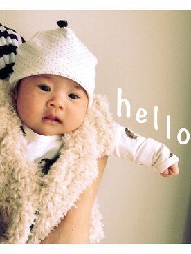 「Handmade（ハンドメイド）のアイテム（ベスト、ベージュ系）」を使った、ⳮeRiⳮさん（レディース・155cm）の冬コーディネート