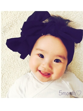 「Handmade（ハンドメイド）のアイテム（ヘアバンド、ブラック系）」を使った、ⳮeRiⳮさん（レディース・155cm）の春コーディネート