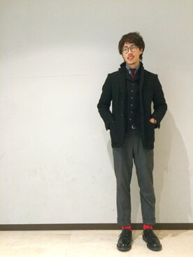 「ESTNATION（エストネーション）のアイテム（シューズ）」を使った、まきたく@休止中さん（メンズ・170cm）の冬コーディネート