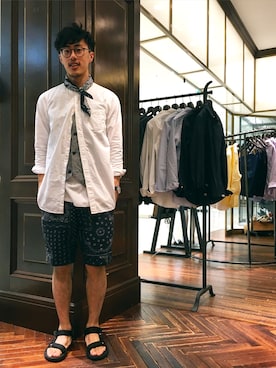 「wilson（ウィルソン）のアイテム（トップス）」を使った、まきたく@休止中さん（メンズ・170cm）の夏コーディネート