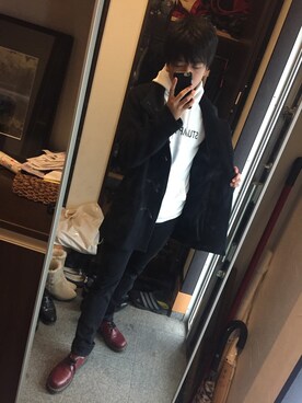 「GGD（ジージーディー）のアイテム（ダッフルコート）」を使った、のzさん（メンズ・170cm）の冬コーディネート