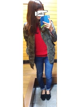 「NICE CLAUP（ナイスクラップ）のアイテム（その他アウター）」を使った、miyuuuさん（レディース・156cm）の秋コーディネート