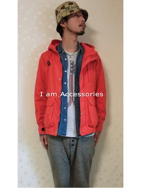 「USA」｜「アイテム（マウンテンパーカー）」を使った、kiyoshiさん（メンズ・170cm）の秋コーディネート