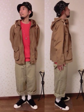 「FOB FACTORY（エフオービーファクトリー）のアイテム（その他アウター）」を使った、kiyoshiさん（メンズ・170cm）の春コーディネート