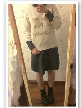 「MUJI Labo（ムジラボ）のアイテム（ワンピース、グレー系）」を使った、ZNZNberryさん（レディース・164cm）の冬コーディネート