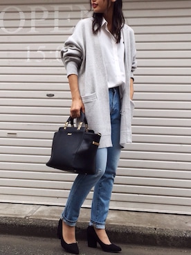 「ロングカーディガン」｜goocyさん（レディース・167cm）の秋コーディネート