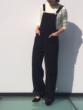 「goocy（グースィー）のアイテム（サロペット/オーバーオール）」を使った、goocyさん（レディース・158cm）の秋コーディネート
