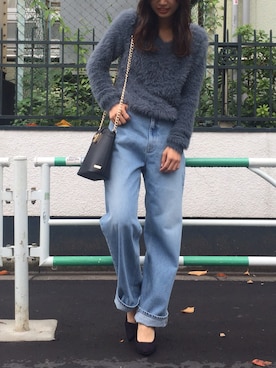 「goocy（グースィー）のアイテム（デニムパンツ）」を使った、goocyさん（レディース・167cm）の秋コーディネート