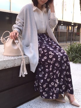 「ロングカーディガン」｜goocyさん（レディース・160cm）の冬コーディネート