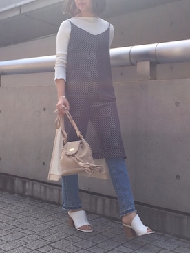 「goocy（グースィー）のアイテム（デニムパンツ）」を使った、goocyさん（レディース・158cm）の春コーディネート