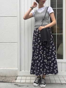 「アイテム（スカート）」を使った、goocyさん（レディース・177cm）の春コーディネート