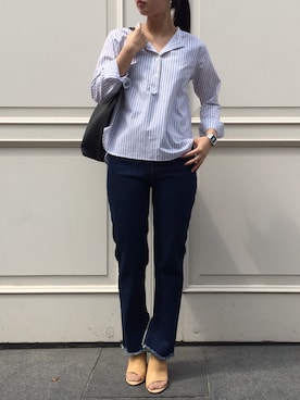 「goocy（グースィー）のアイテム（デニムパンツ）」を使った、goocyさん（レディース・160cm）の春コーディネート