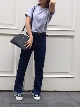 「goocy（グースィー）のアイテム（デニムパンツ）」を使った、goocyさん（レディース・160cm）の春コーディネート