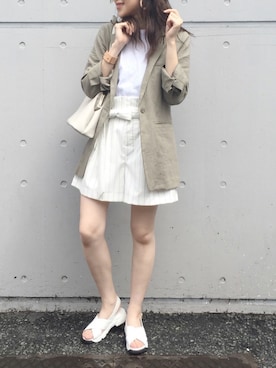「goocy（グースィー）のアイテム（テーラードジャケット）」を使った、goocyさん（レディース・160cm）の春コーディネート