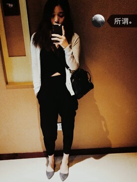 「ONE（ワン）のアイテム（パンツ）」を使った、圆了个圆圈さん（レディース・168cm）の冬コーディネート