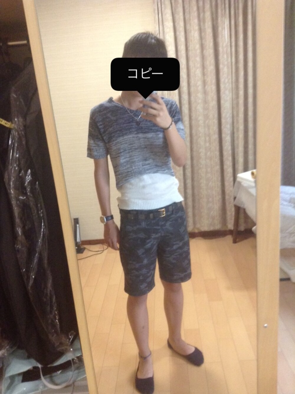 「BEAMSのアイテム（その他パンツ、ブラック系）」を使った、dizzyさん（メンズ・181cm）の夏コーディネートの1枚目の写真