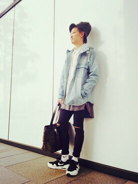 「TYPE BLUE（タイプブルー）のアイテム（デニムジャケット）」を使った、KARASAWAさん（メンズ・173cm）の春コーディネート