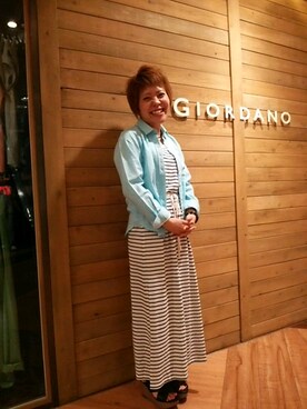 「GIORDANO（ジョルダーノ）のアイテム」を使った、GIORDANOサンステ福山店さん（レディース・155cm）の夏コーディネート