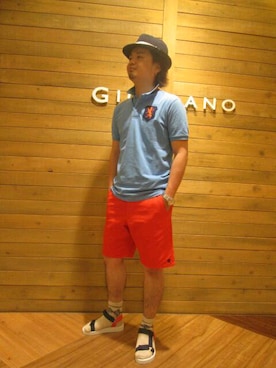 「GIORDANO（ジョルダーノ）のアイテム」を使った、GIORDANOサンステ福山店さん（メンズ・172cm）の夏コーディネート