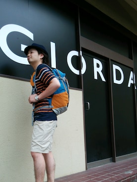 「GIORDANO（ジョルダーノ）のアイテム」を使った、GIORDANOサンステ福山店さん（メンズ・172cm）の夏コーディネート
