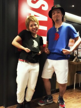 「お揃いコーデ」｜GIORDANOサンステ福山店さん（メンズ・172cm）の夏コーディネート