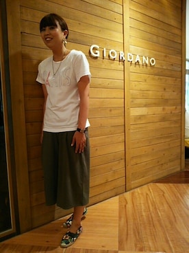 「GIORDANO（ジョルダーノ）のアイテム」を使った、GIORDANOサンステ福山店さん（レディース・165cm）の夏コーディネート