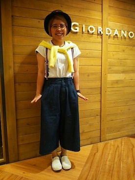 「GIORDANO（ジョルダーノ）のアイテム」を使った、GIORDANOサンステ福山店さん（レディース・150cm）の夏コーディネート