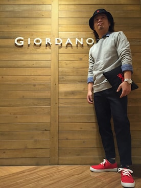 「GIORDANO（ジョルダーノ）のアイテム」を使った、GIORDANOサンステ福山店さん（メンズ・172cm）の秋コーディネート
