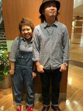 「ペアルック」｜GIORDANOサンステ福山店さん（メンズ・172cm）の秋コーディネート