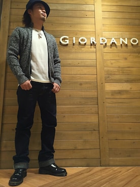 「GIORDANO（ジョルダーノ）のアイテム」を使った、GIORDANOサンステ福山店さん（メンズ・172cm）の秋コーディネート
