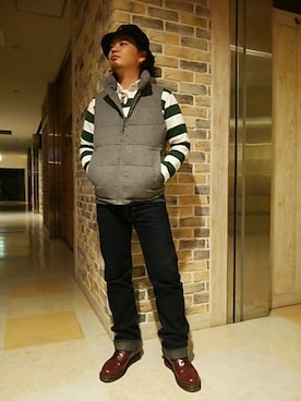 「GIORDANO（ジョルダーノ）のアイテム」を使った、GIORDANOサンステ福山店さん（メンズ・172cm）の秋コーディネート