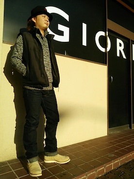 「GIORDANO（ジョルダーノ）のアイテム」を使った、GIORDANOサンステ福山店さん（メンズ・172cm）の秋コーディネート