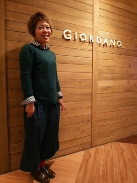 「GIORDANO（ジョルダーノ）のアイテム」を使った、GIORDANOサンステ福山店さん（レディース・152cm）の秋コーディネート