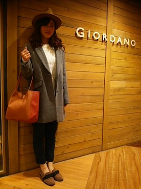 「GIORDANO（ジョルダーノ）のアイテム」を使った、GIORDANOサンステ福山店さん（レディース・155cm）の秋コーディネート