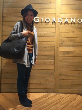 「キャメルカラー」｜GIORDANOサンステ福山店さん（レディース・155cm）の秋コーディネート