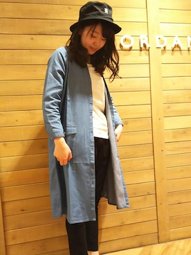 「おでかけ」｜「アイテム（ワンピース/ドレス）」を使った、GIORDANOサンステ福山店さん（レディース・153cm）の冬コーディネート