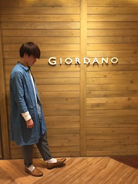 「アイテム（シャツワンピース）」を使った、GIORDANOサンステ福山店さん（メンズ・175cm）の春コーディネート