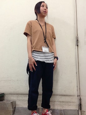 「GIORDANO」｜GIORDANOサンステ福山店さん（レディース・152cm）の夏コーディネート