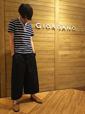 「GIORDANO」｜GIORDANOサンステ福山店さん（メンズ・173cm）の夏コーディネート