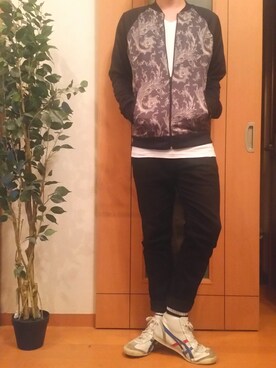 「TOPMAN（トップマン）のアイテム（ブルゾン）」を使った、すずき兄さん（メンズ・175cm）の春コーディネート