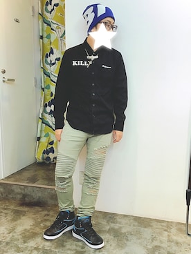 「F.C.Real Bristol（エフシーレアルブリストル）のアイテム（ニットキャップ/ビーニー）」を使った、taw_fdmさん（メンズ・177cm）の秋コーディネート