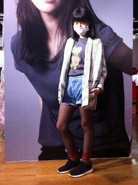 「ESPRIT（エスプリ）のアイテム（ノーカラージャケット）」を使った、Miki♥️さん（レディース・160cm）の夏コーディネート