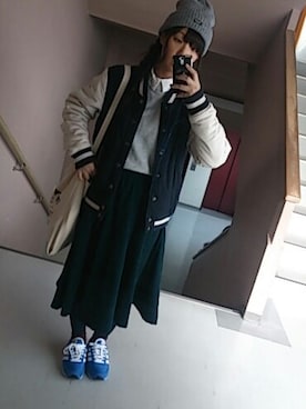 「WEGO（ウィゴー）のアイテム（ブルゾン）」を使った、Yu-ka,さん（レディース・158cm）の冬コーディネート