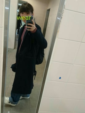 「CONVERSE（コンバース）のCONVERSE コンバース ONE STAR(A) 32340280 OX *WHITE/BLACK （スニーカー）」を使った、Yu-ka,さん（レディース・158cm）の冬コーディネート