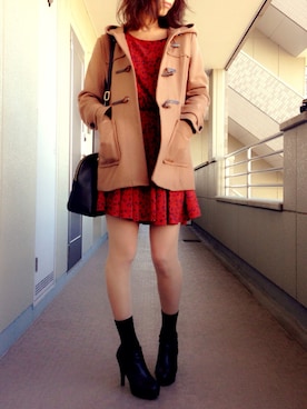 「JOURNAL STANDARD relume（ジャーナルスタンダード　レリューム）のアイテム（ダッフルコート）」を使った、ほなみさん（レディース・156cm）の秋コーディネート