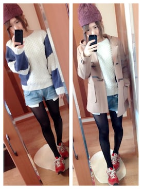 「JOURNAL STANDARD relume（ジャーナルスタンダード　レリューム）のアイテム（ダッフルコート）」を使った、ほなみさん（レディース・156cm）の冬コーディネート