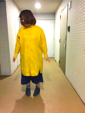 「POU DOU DOU（プードゥドゥ）のアイテム（シャツワンピース）」を使った、しーこさん（レディース・154cm）の秋コーディネート