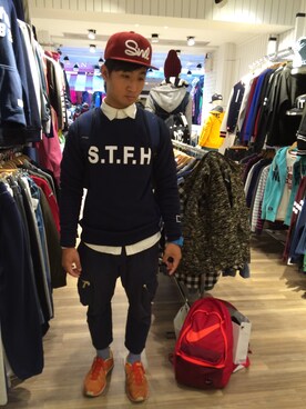 「survival（survival）のアイテム」を使った、高閎軒さん（メンズ・170cm）の春コーディネート